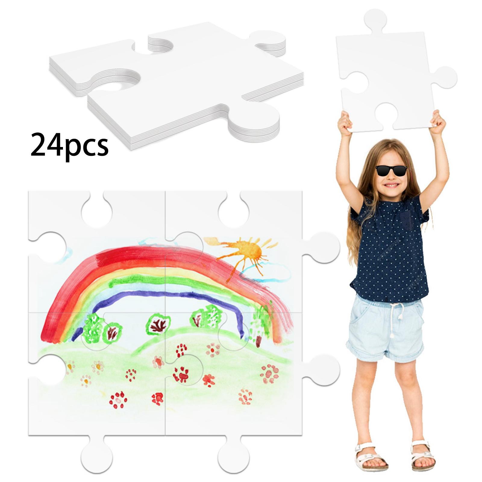 Puzzle Blank White - 24Pcs Puzzle Jigsaw Kosong dari Karton